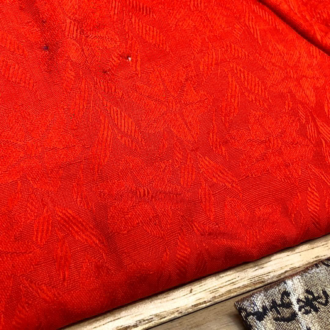 古いお化粧箱　古布細工　百人一首図柄　霧箱　アンティーク　金糸