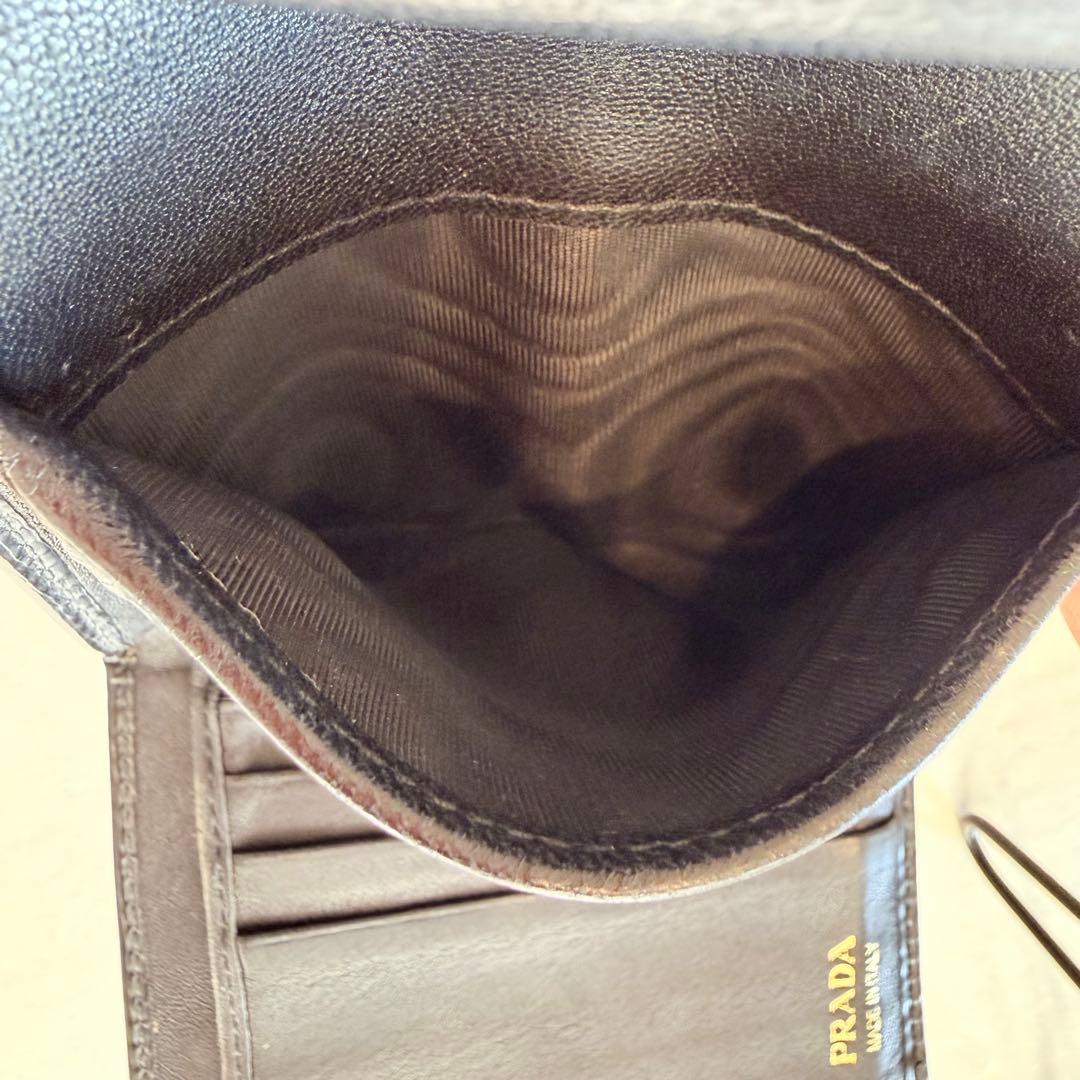 PRADA 黒 三つ折り財布 ブラック プラダ ウォレット ハイブラ