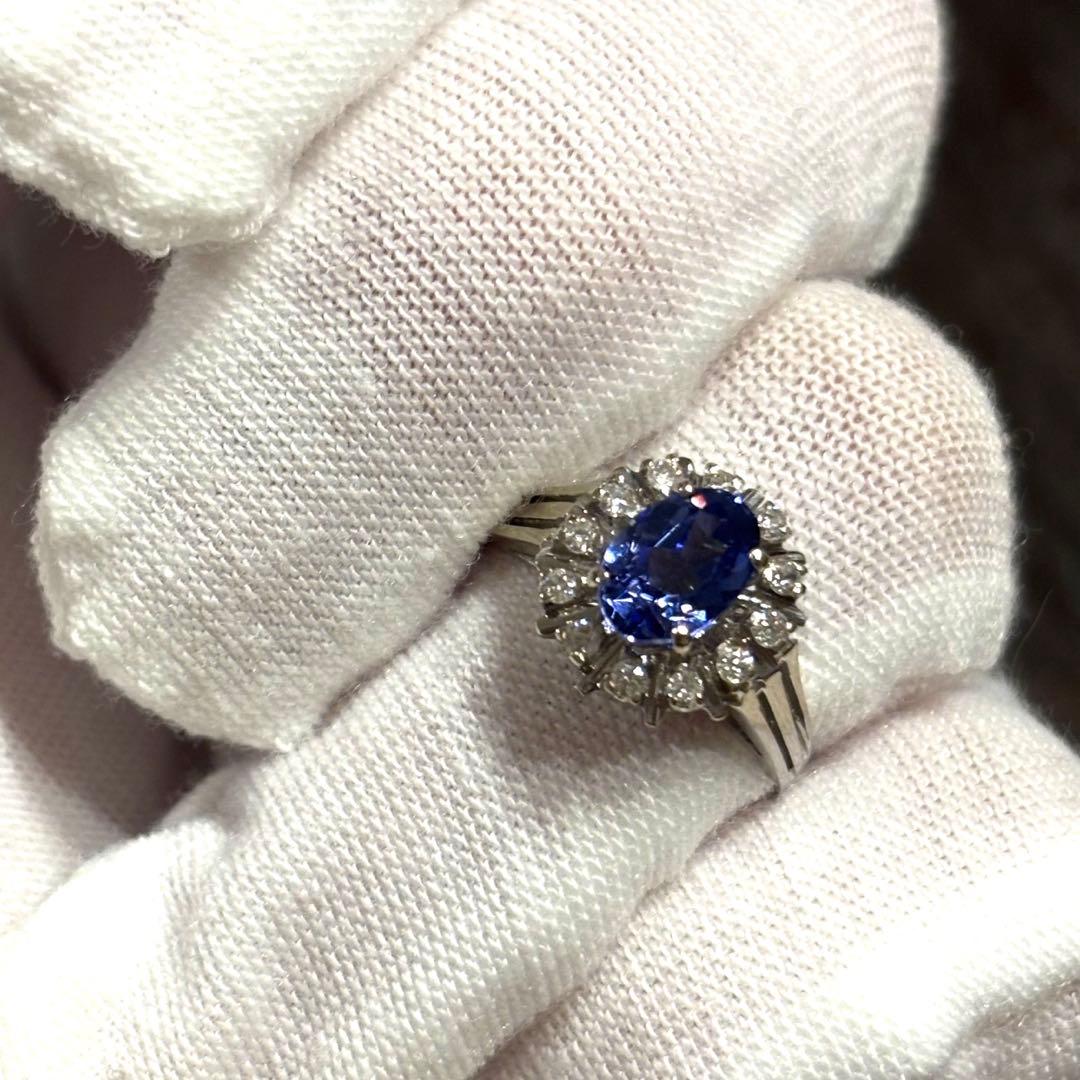 K18 タンザナイト 0.20 ダイヤモンド リング 指輪 18金