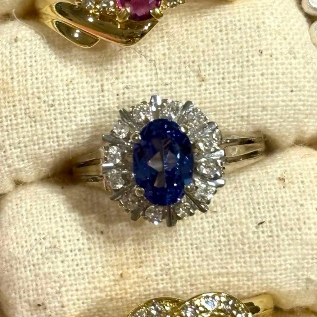 K18 タンザナイト 0.20 ダイヤモンド リング 指輪 18金