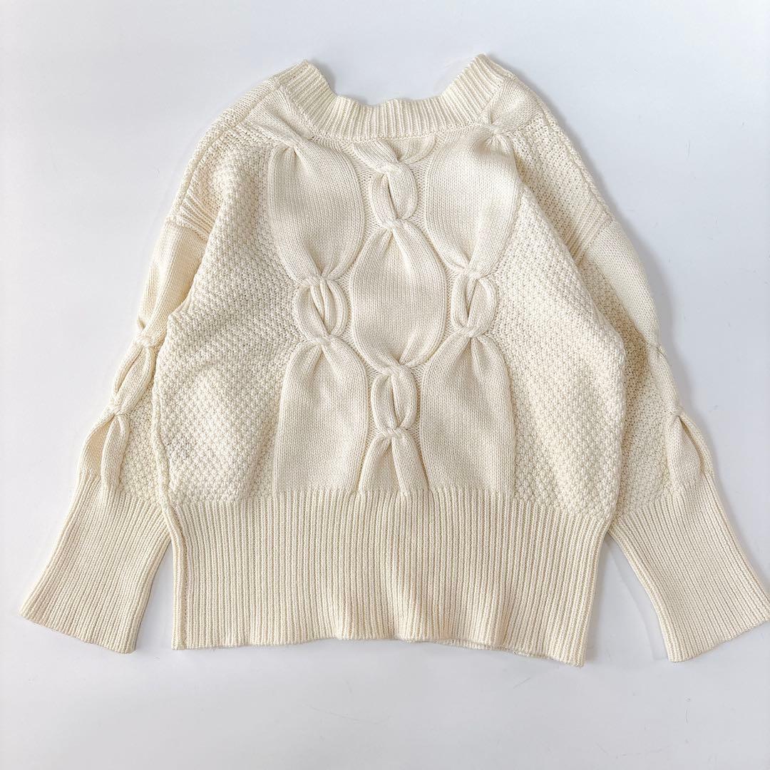 アメリヴィンテージ⁑2wayケーブルビッグニットプルオーバー　ホワイト　洗える