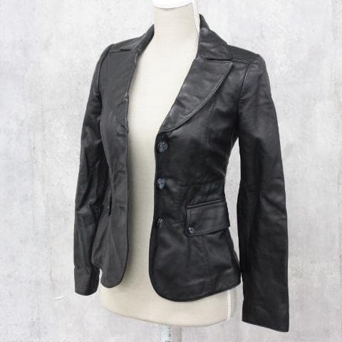 ◇ジョルジオアルマーニ レザージャケット ラム ブラック レディース