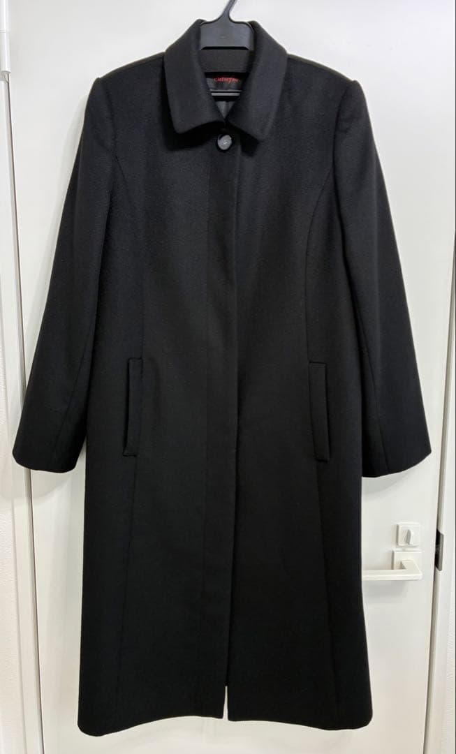 美品Silsefiaピュアカシミヤ100ロングコート黒９号　冠婚葬祭フォーマル