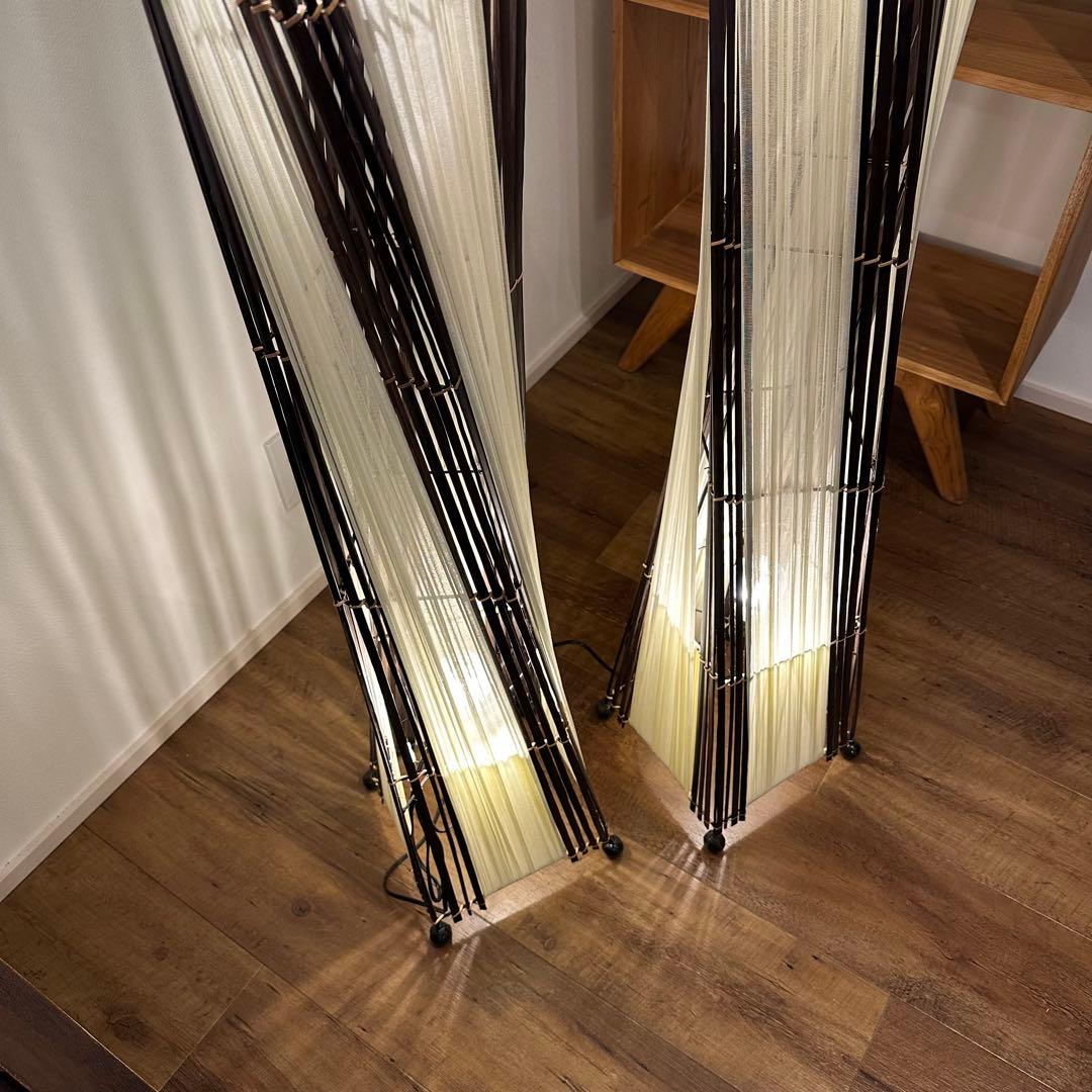 【在庫処分】バリ島バンブーコットンフロアスタンド 2個セット通常55,000円が