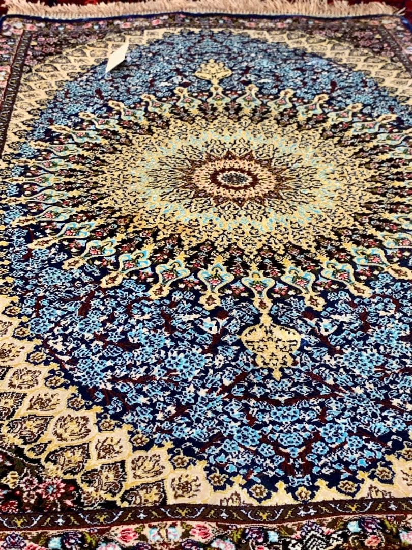 イラン、シルク銀柑敷物/サイズ:50x80cm…..mp5.