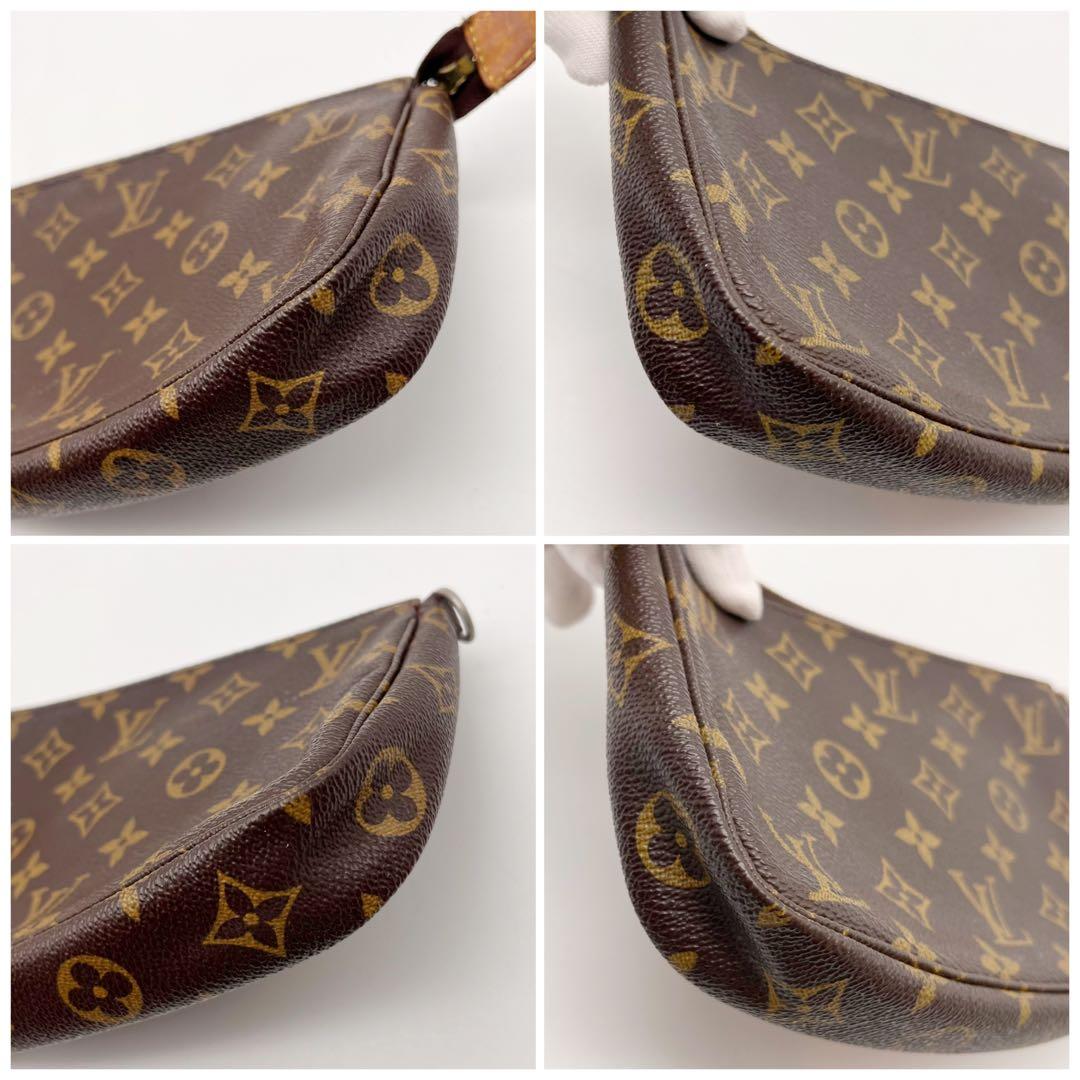 ルイヴィトン アクセソワール　ポーチ　ヌメ革 ブラウン　モノグラム　難あり