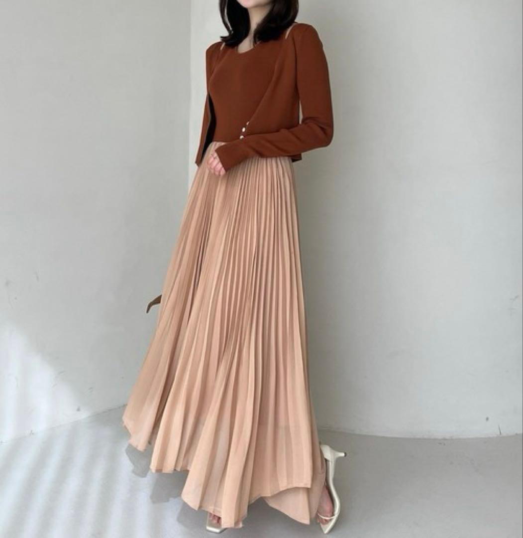 専用新品anuans ロングワンピース カーディガンアンサンブルワンピースマキシ