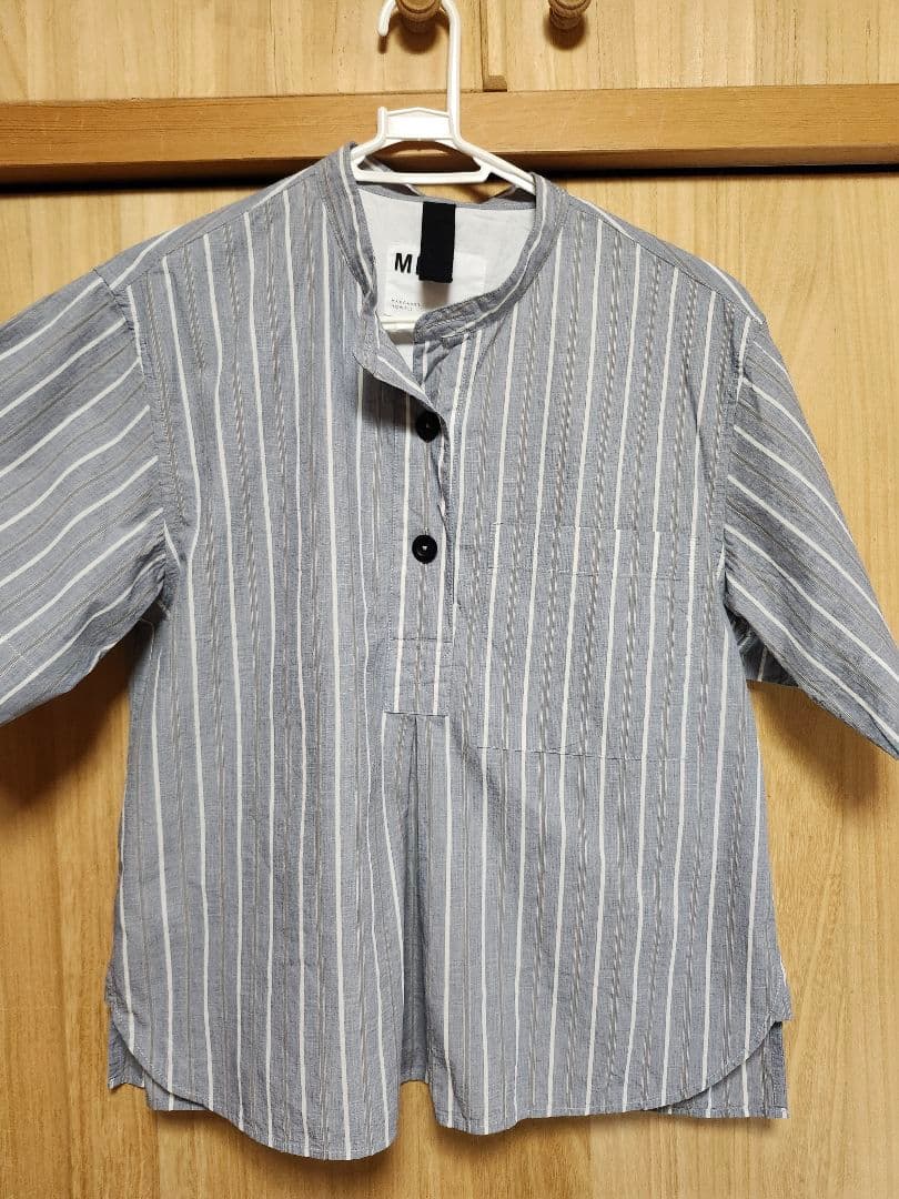 トップス MHL END ON END STRIPE COTTON SHIRT