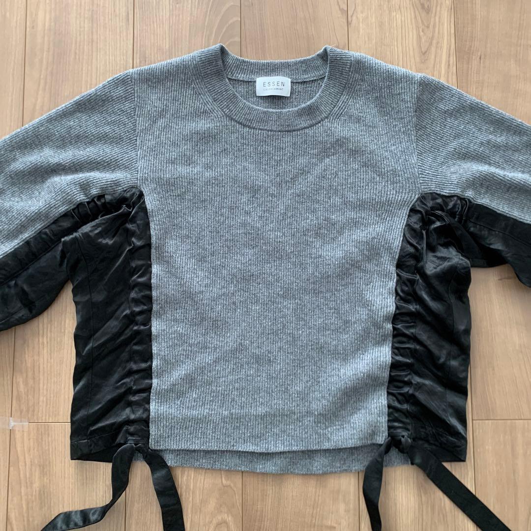 エッセンロートレアモン★サテンドッキングウールカシミヤニット