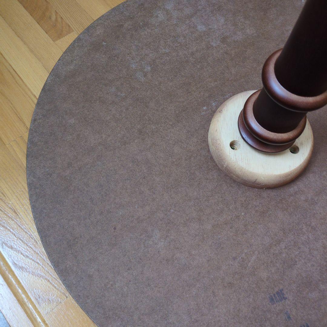 木製 ダークブラウン 円形センターテーブル