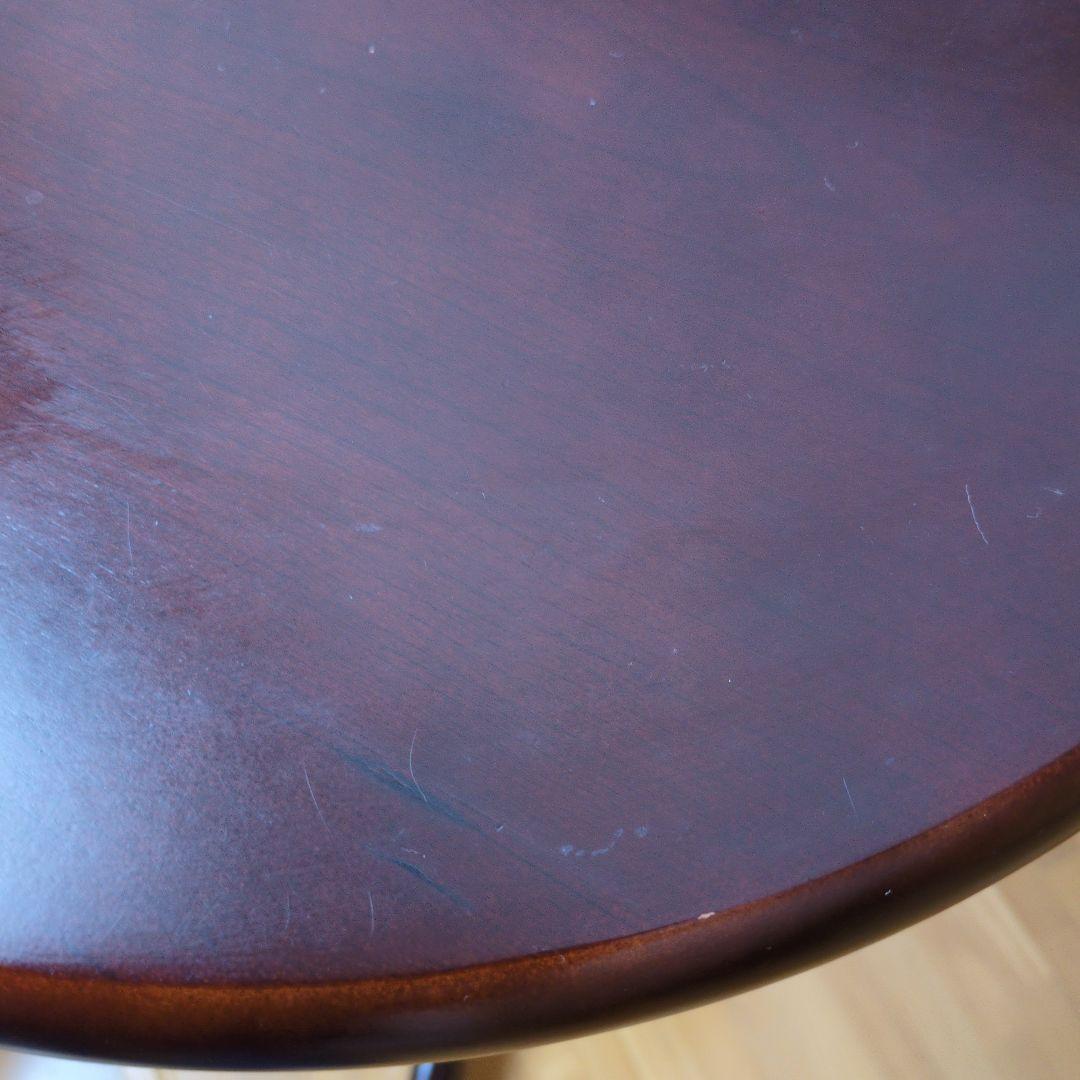 木製 ダークブラウン 円形センターテーブル