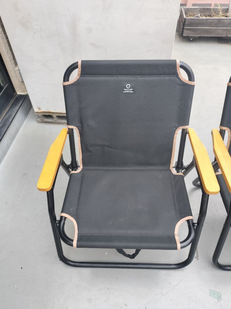 アウトドアチェア ブラック 2脚セット