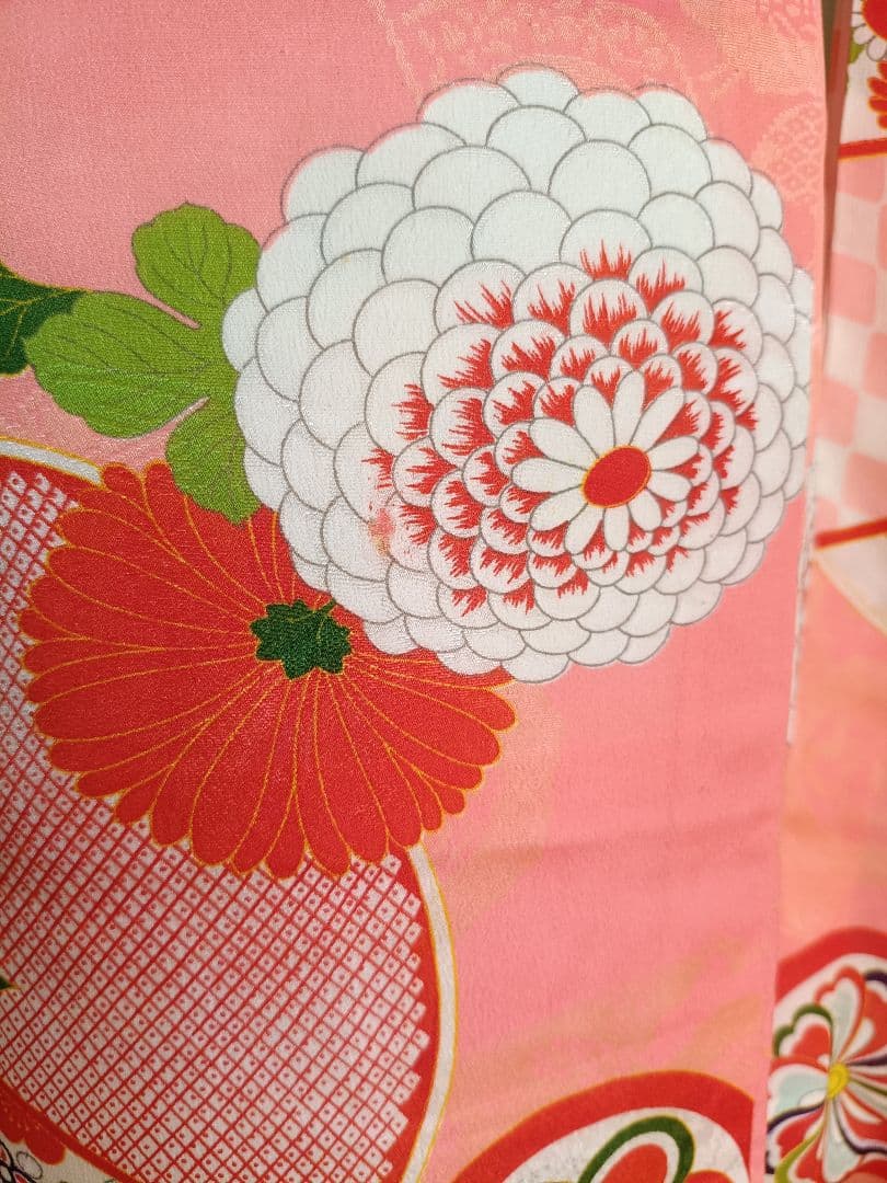 専用です☆☆アンティーク薄いピンクの着物にブルーのだらり帯☆七五三フルセット