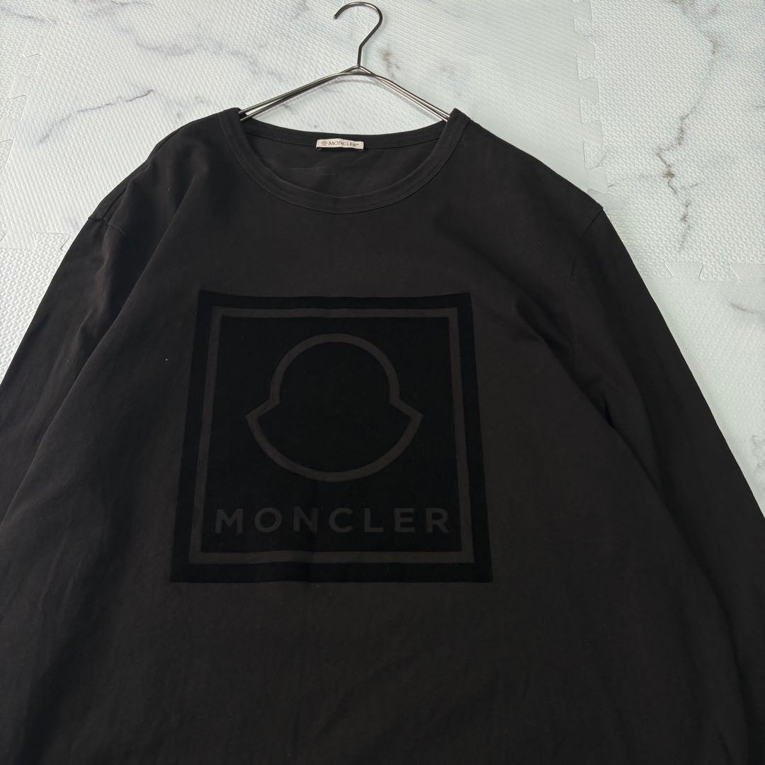 ✨大人気✨ MONCLER（モンクレール）黒 ロンT長袖カットソー胸ロゴXXL