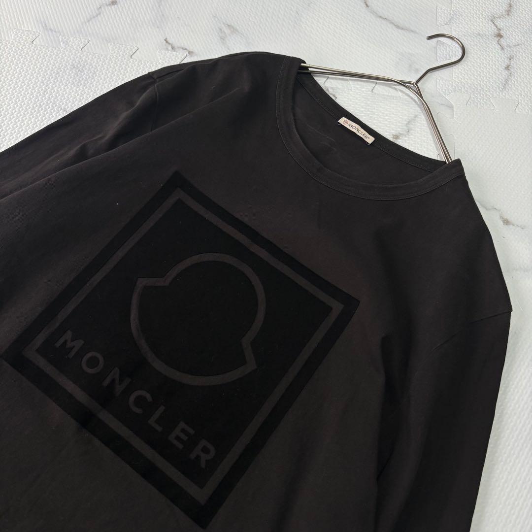 ✨大人気✨ MONCLER（モンクレール）黒 ロンT長袖カットソー胸ロゴXXL