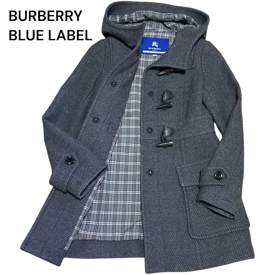 バーバリーブルーレーベル　ダッフルコート　ノバチェック　ミドル　ウール　y2k