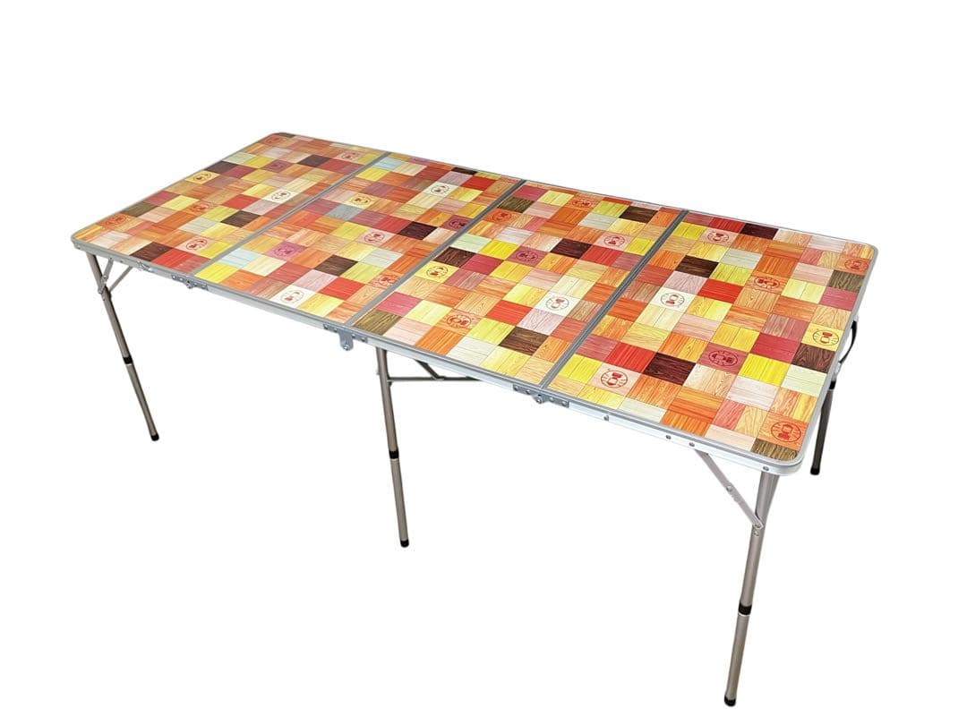 美品♡Colemanコールマン♡ナチュラルモザイクリビングテーブル180cm