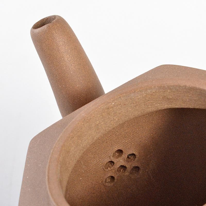 中国　小其製款　紫砂　黄泥　六角急須　茶壷　M　R5557