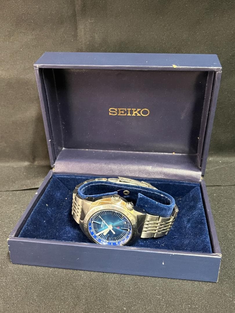 ◆SEIKO セイコー メカサスブルー文字盤4S12-0010腕時計　08166
