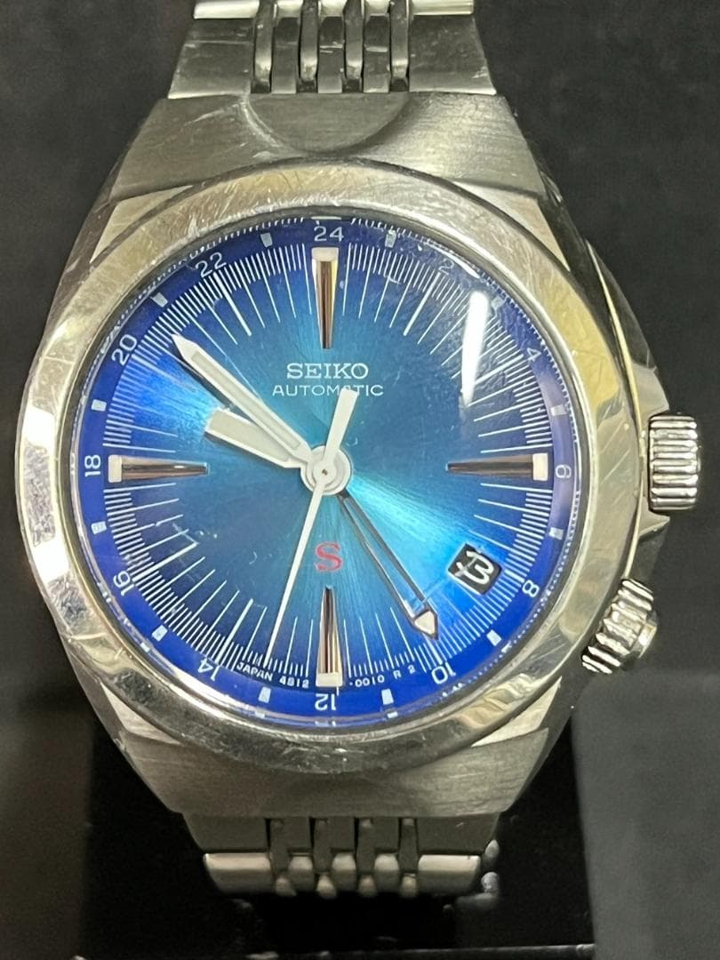 ◆SEIKO セイコー メカサスブルー文字盤4S12-0010腕時計　08166