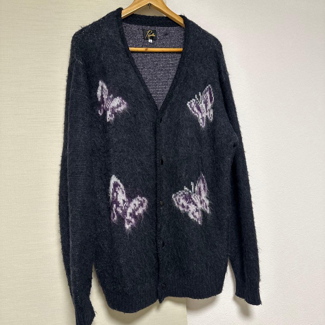 本日まで掲載　needles モヘアカーディガンpapillon