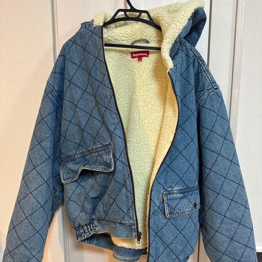 Supremeシュプリーム　キルティング パイル地ロゴジャケット　ほぼ未使用美品