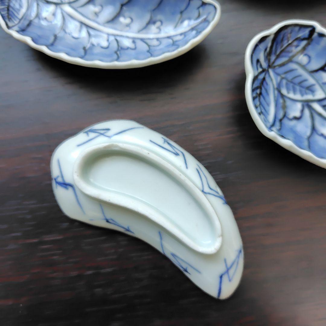 染付藤花形豆皿5枚セット