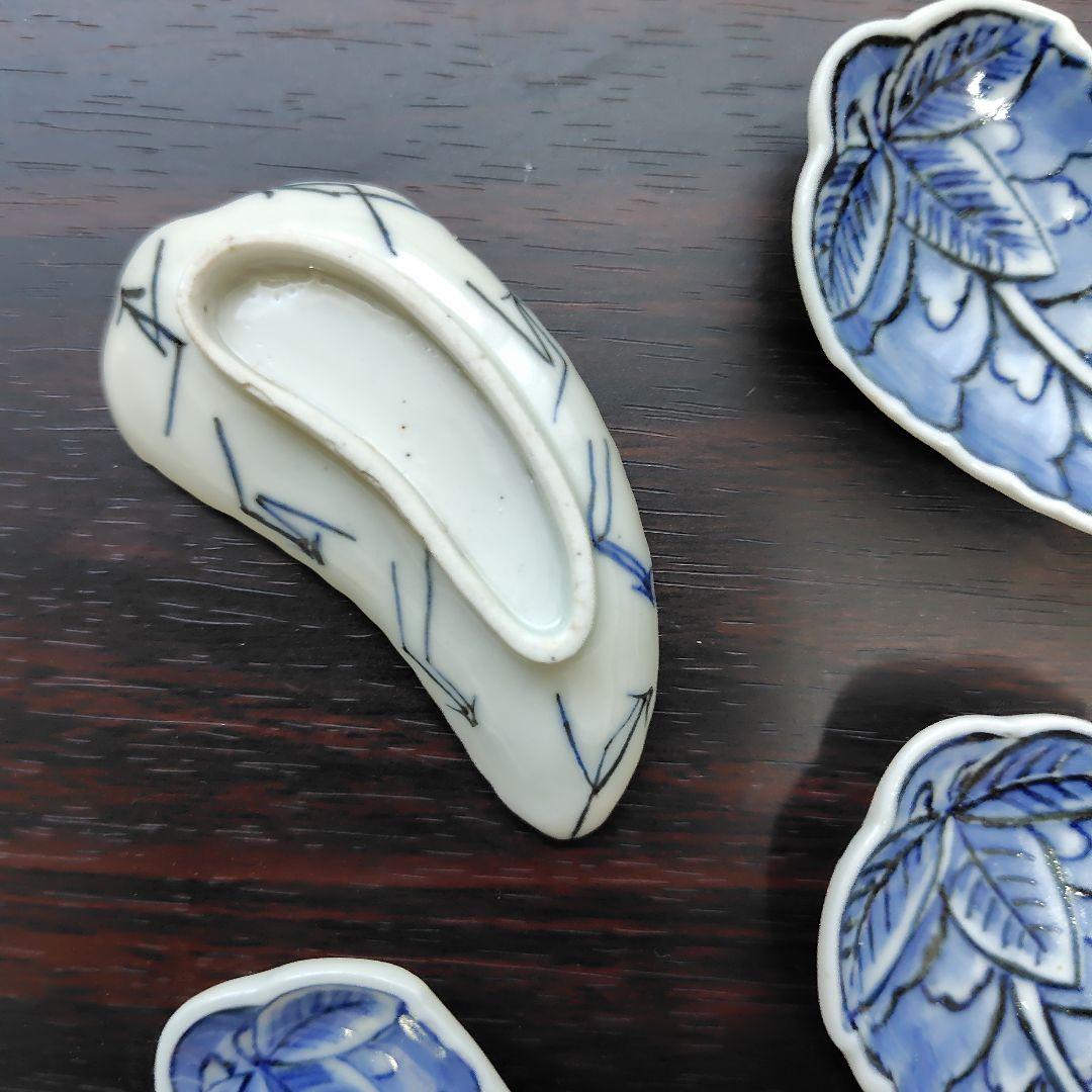 染付藤花形豆皿5枚セット