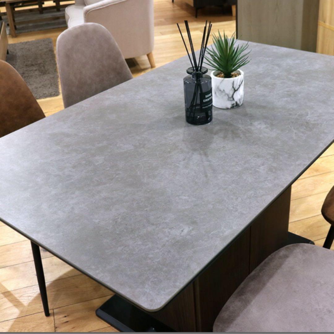 ※10/8発送予定※セラミックダイニングテーブル 140cm 収納付き