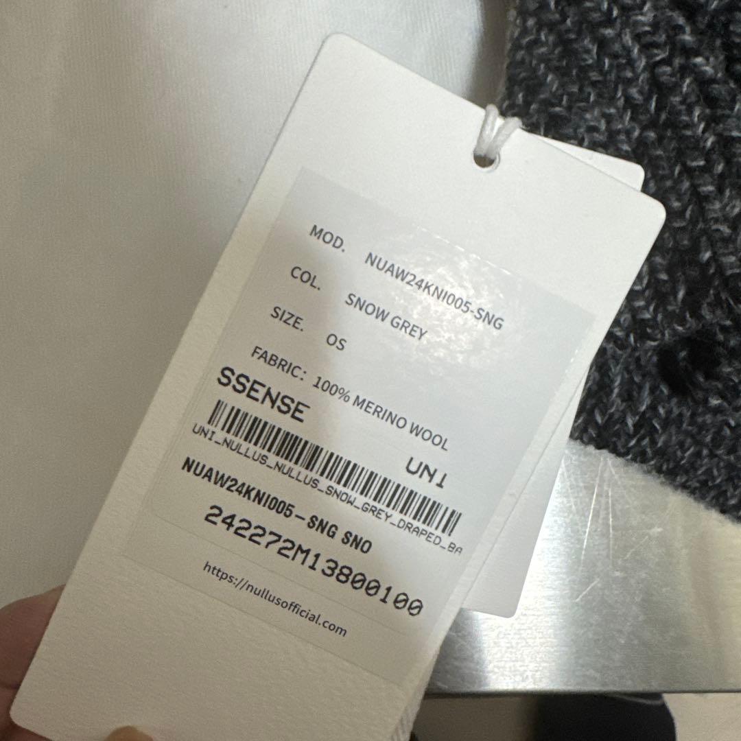 NULLUS グレー ドレープ バラクラバ