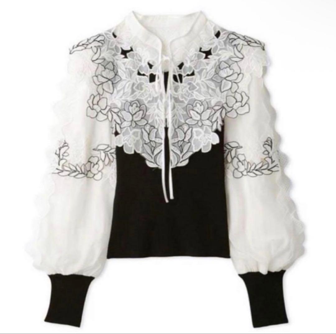 スナイデル　レースカラーニットプルオーバー