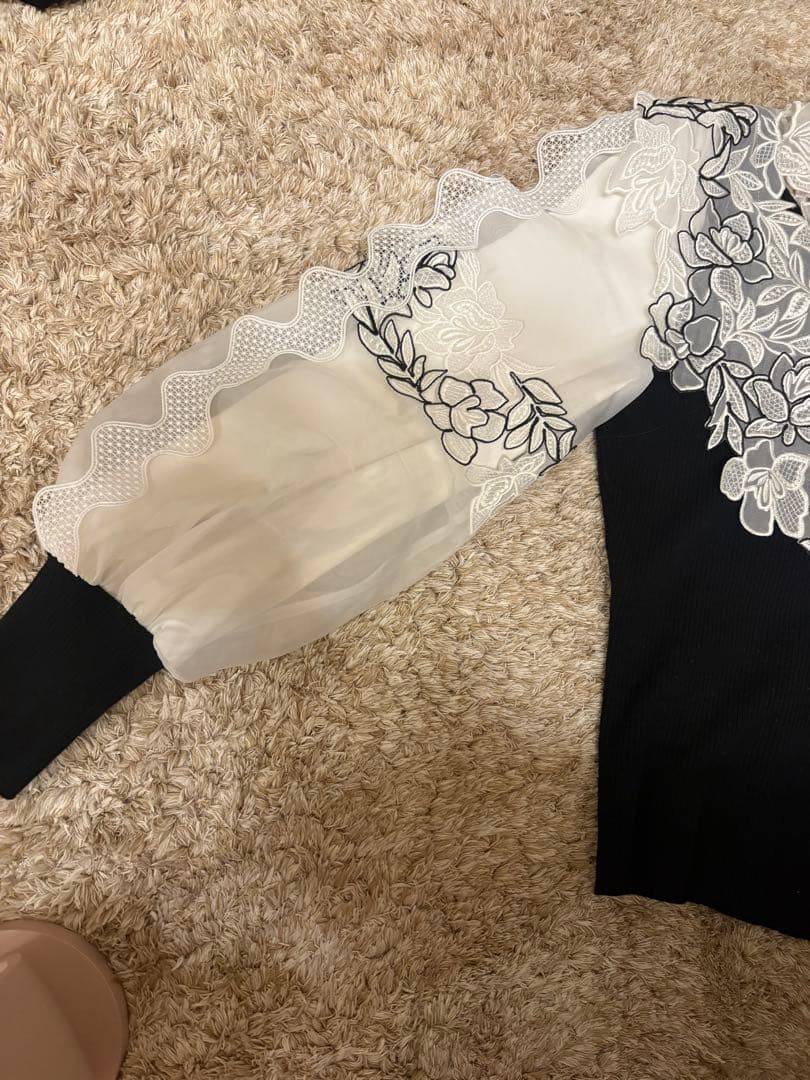 スナイデル　レースカラーニットプルオーバー