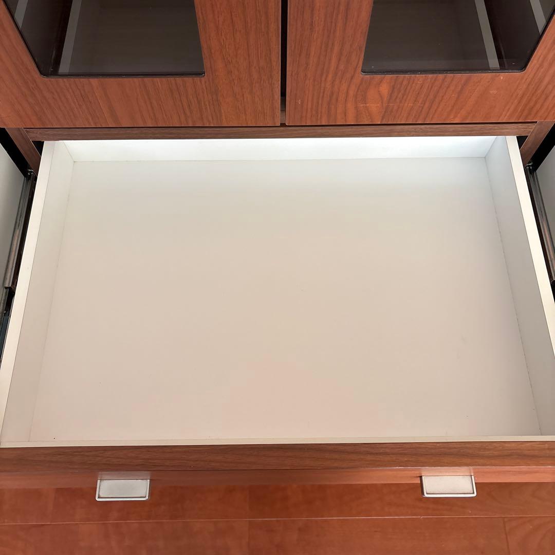 美品ACTUS購入 日本製 食器棚 本棚シェルフ引き出し収納 稼動棚カップボード