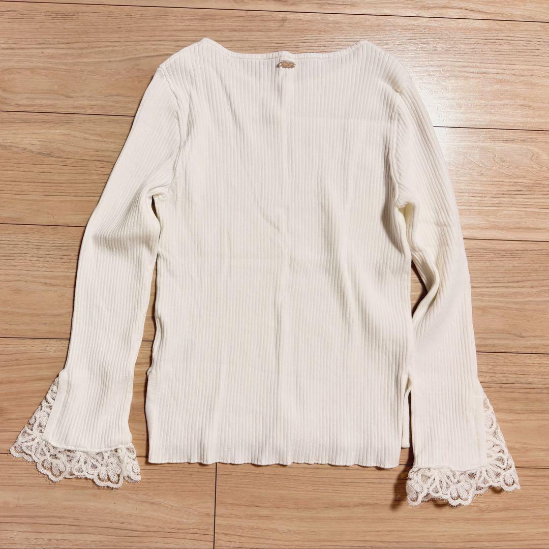 アルページュストーリー 袖口レースプルオーバー ホワイト M