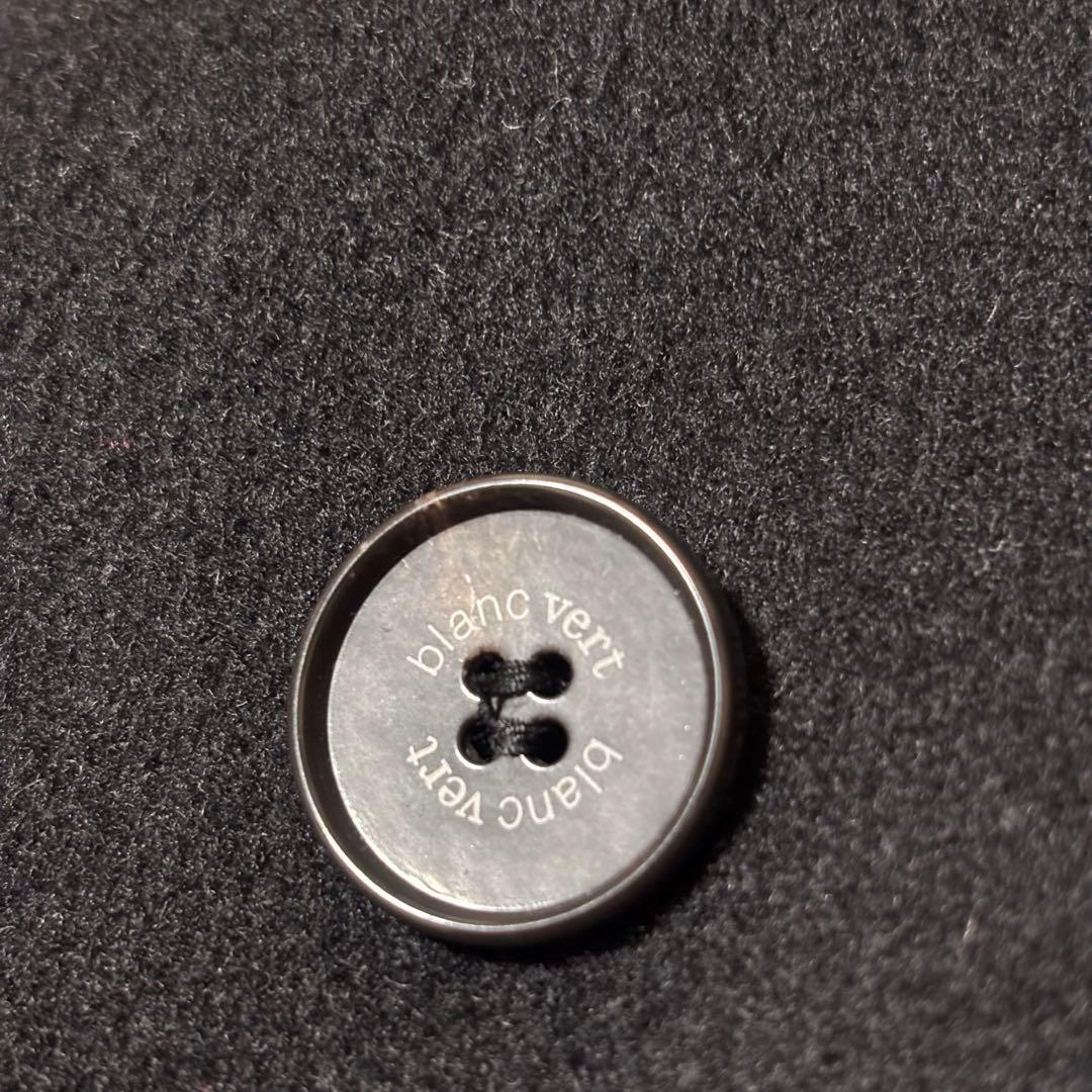 美品　カシミヤ 100% blanc vert ダブルブレスト　ロングコート　L