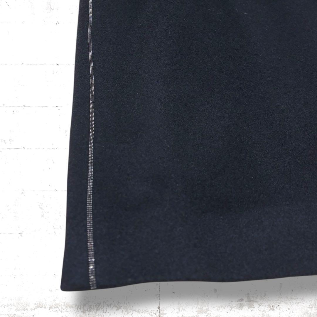 美品　カシミヤ 100% blanc vert ダブルブレスト　ロングコート　L