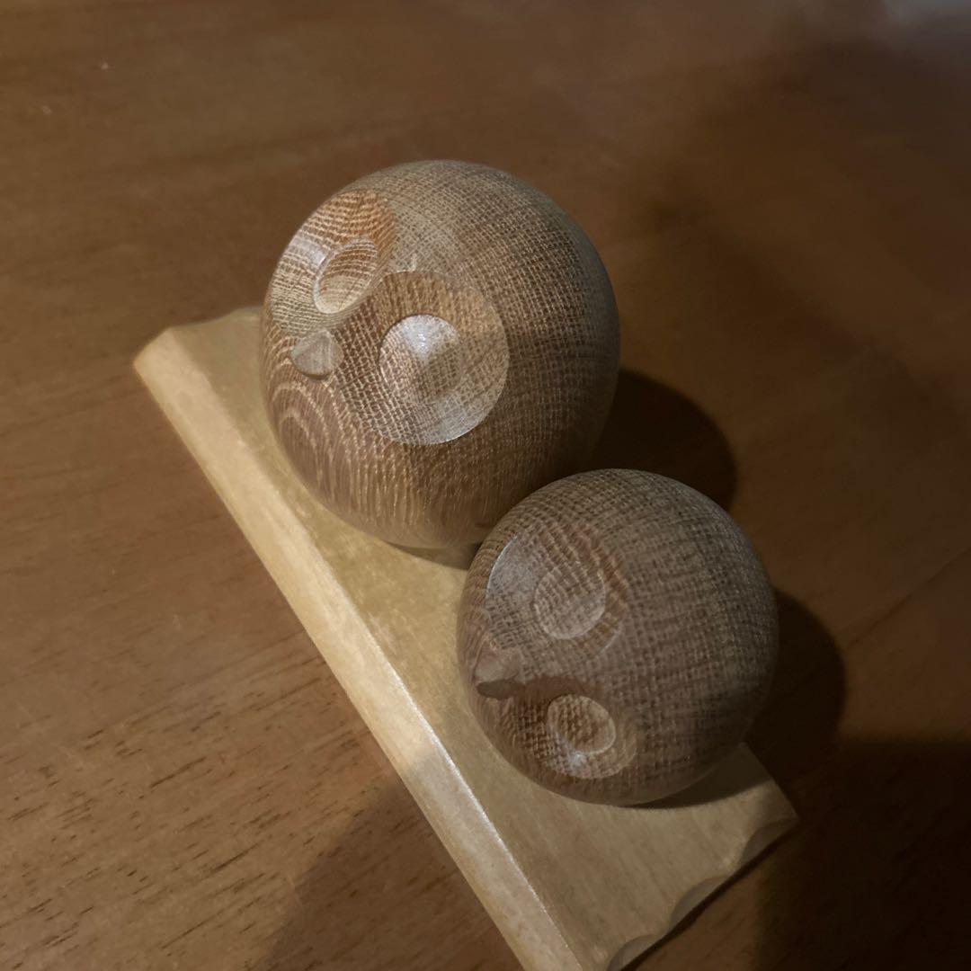 【希少】旭川クラフト ヒサクラフト HISA-CRAFT 木彫り フクロウ ペア