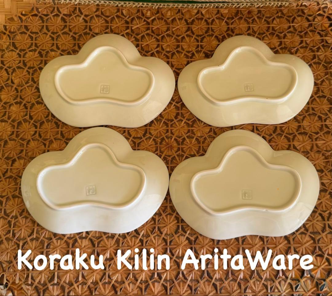 未使用　有田焼　幸楽窯　 松葉形銘々皿 4枚セット