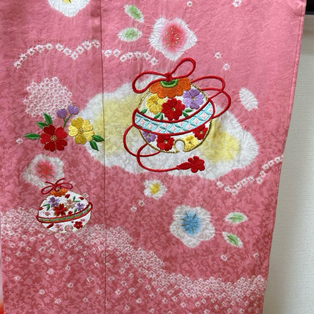 ひとみん　　No.108 七五三　7歳　　正絹着物フルセット　　絞り　新品