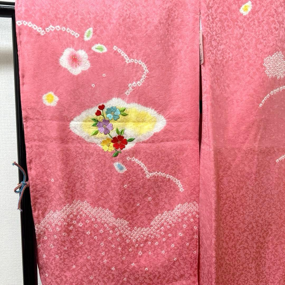 ひとみん　　No.108 七五三　7歳　　正絹着物フルセット　　絞り　新品