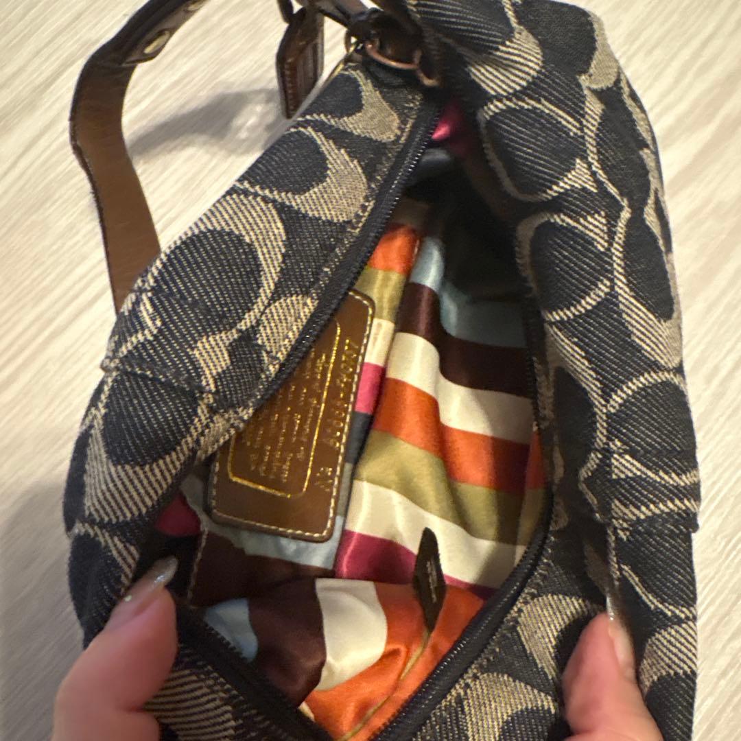 コーチ ハンドバッグ F40757 ネイビー/ベージュ