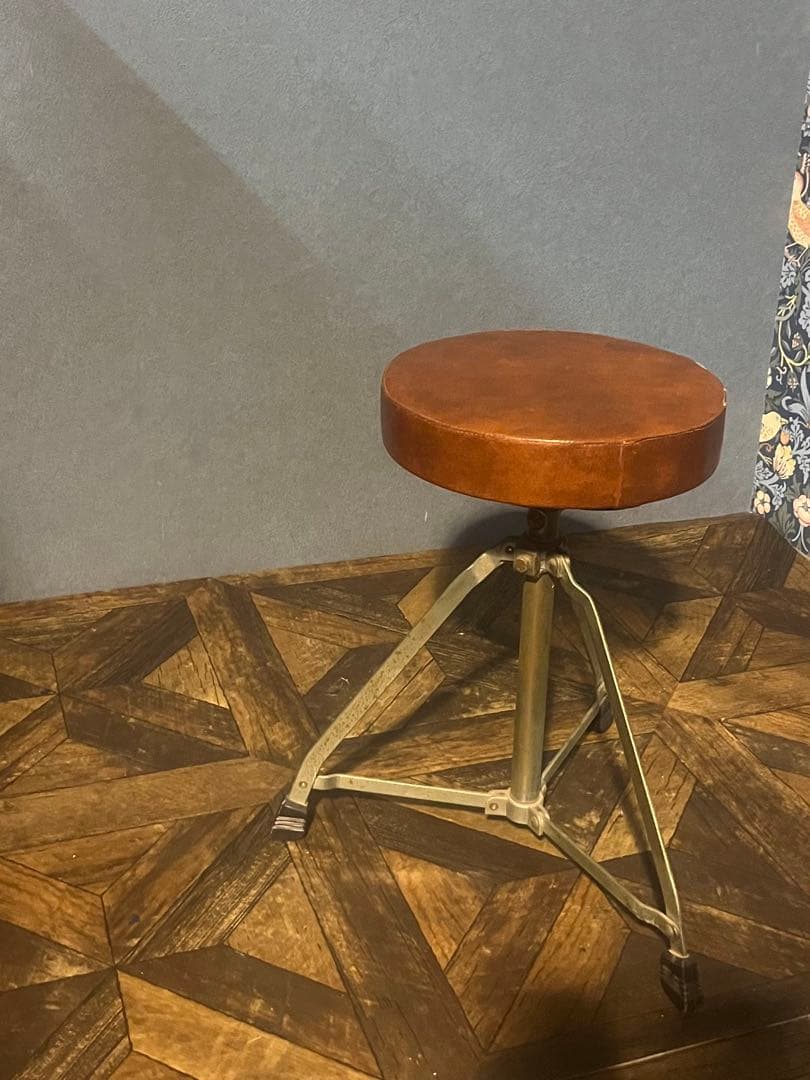 スツール 椅子 インテリア 昭和レトロ 当時物 高さ調整可能 アンティーク
