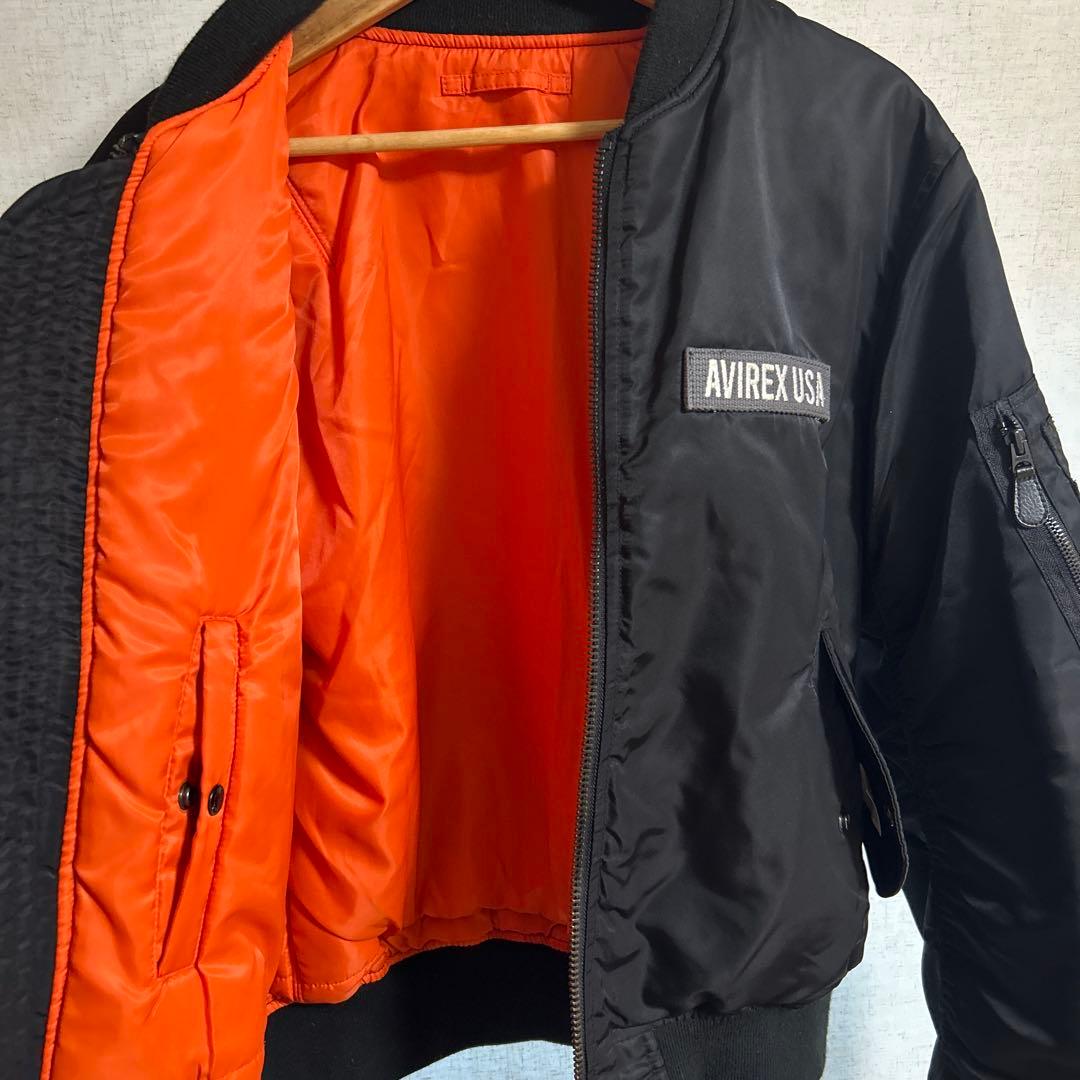 AVIREX USA MA-1 フライトジャケット Lサイズ ブラック