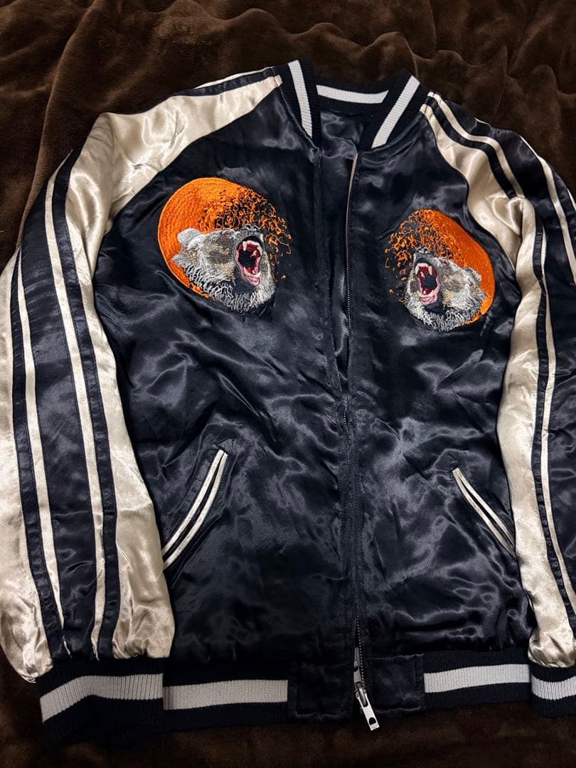 美品 ２面用 SATORI クマ 日本限定 スカジャン vintage レーヨン