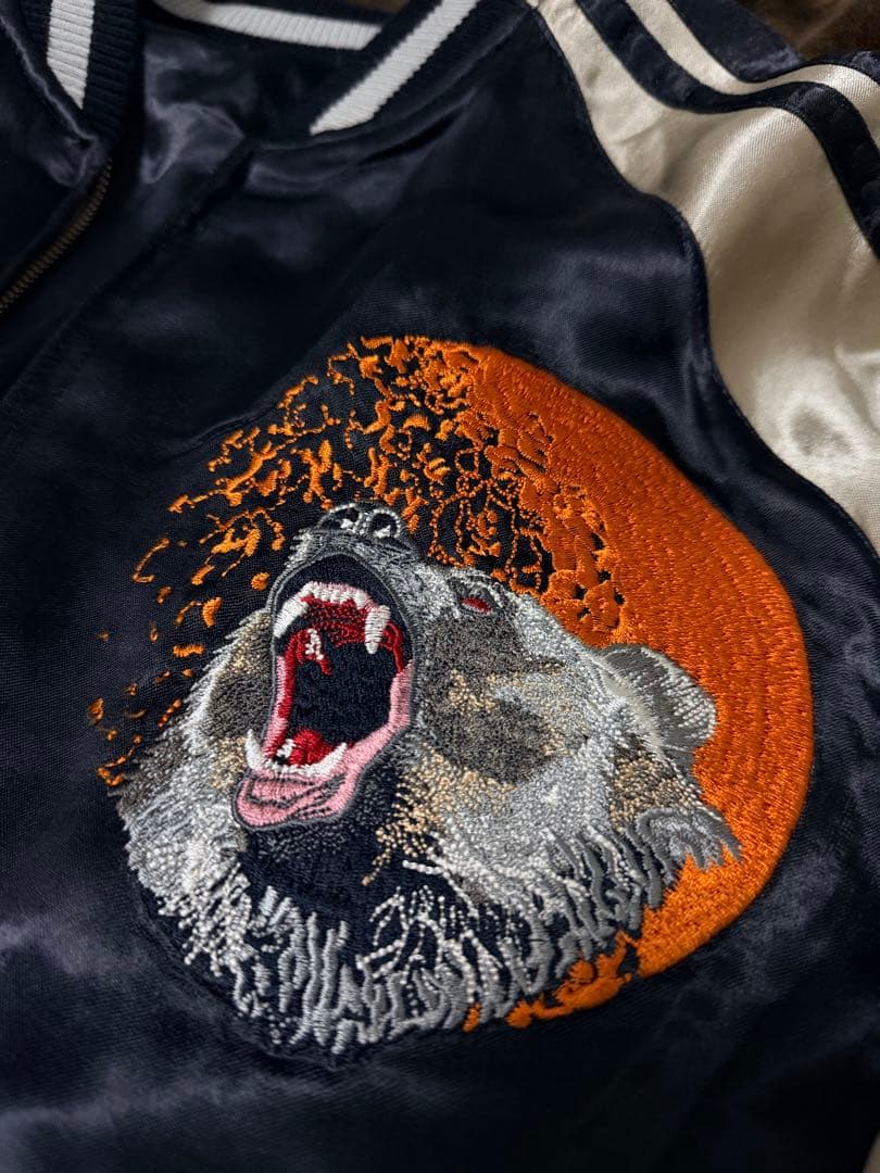 美品 ２面用 SATORI クマ 日本限定 スカジャン vintage レーヨン