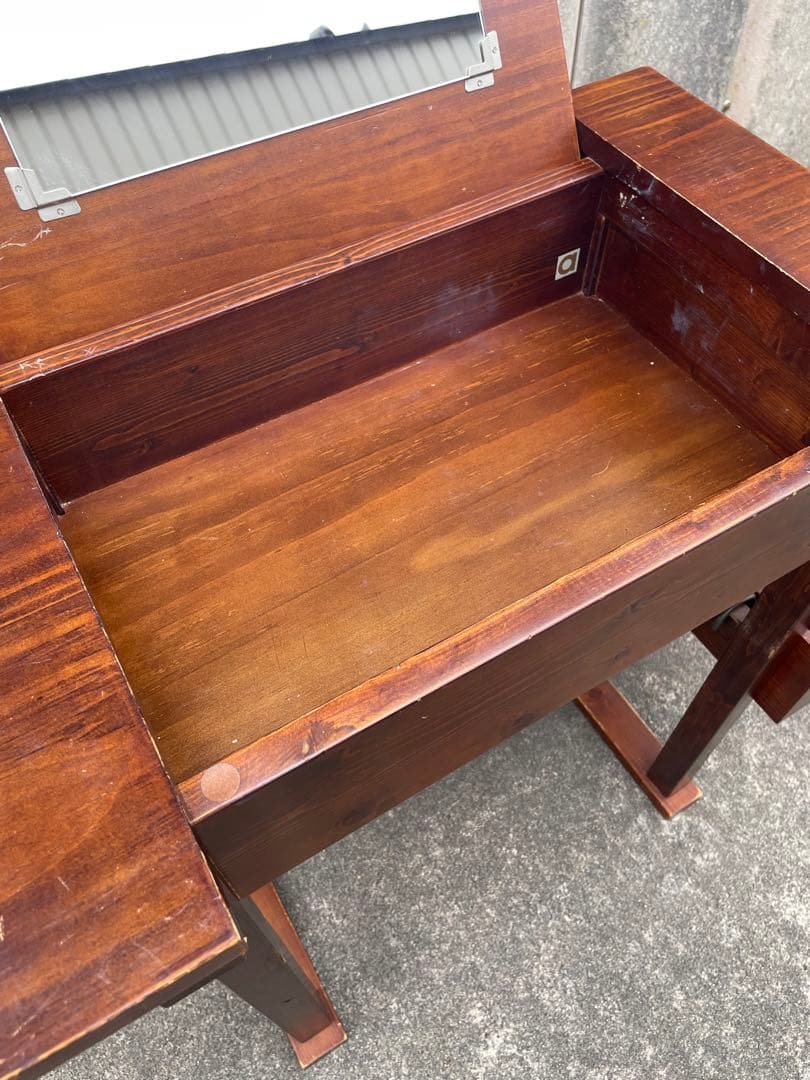 ビンテージ/木製/ドレッサー/鏡台/椅子/スツール/セット