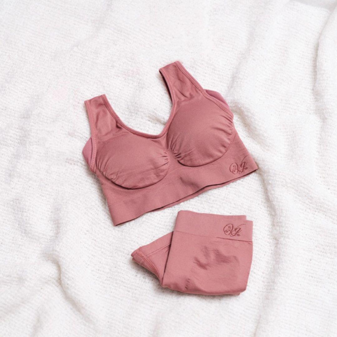 スイートピンク×ワイン プラムピンク M 2点セット ブラ ショーツ VIAGE