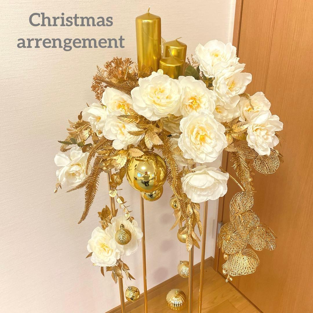 ✴︎豪華クリスマスアレンジ✴︎クリスマスリース　フラワーリース　玄関リース　造花