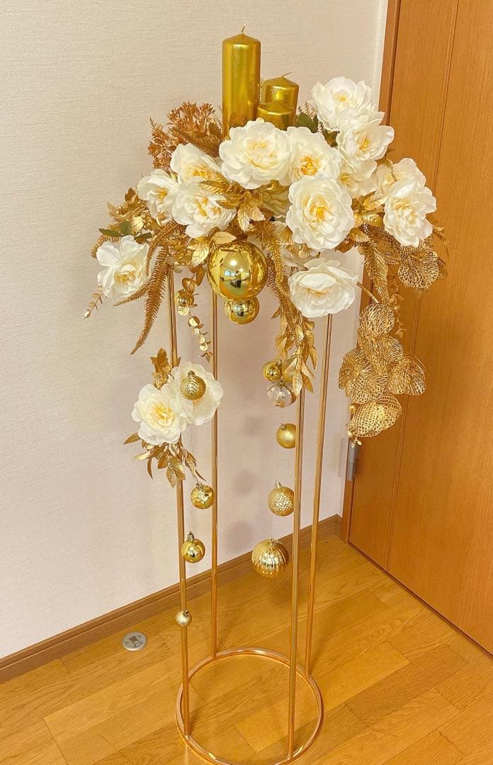 ✴︎豪華クリスマスアレンジ✴︎クリスマスリース　フラワーリース　玄関リース　造花