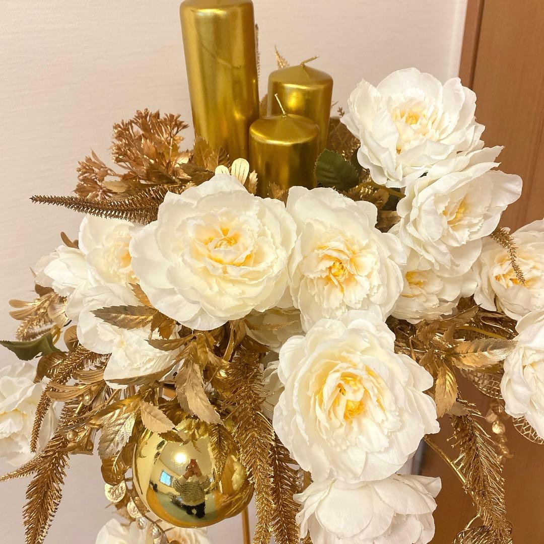 ✴︎豪華クリスマスアレンジ✴︎クリスマスリース　フラワーリース　玄関リース　造花